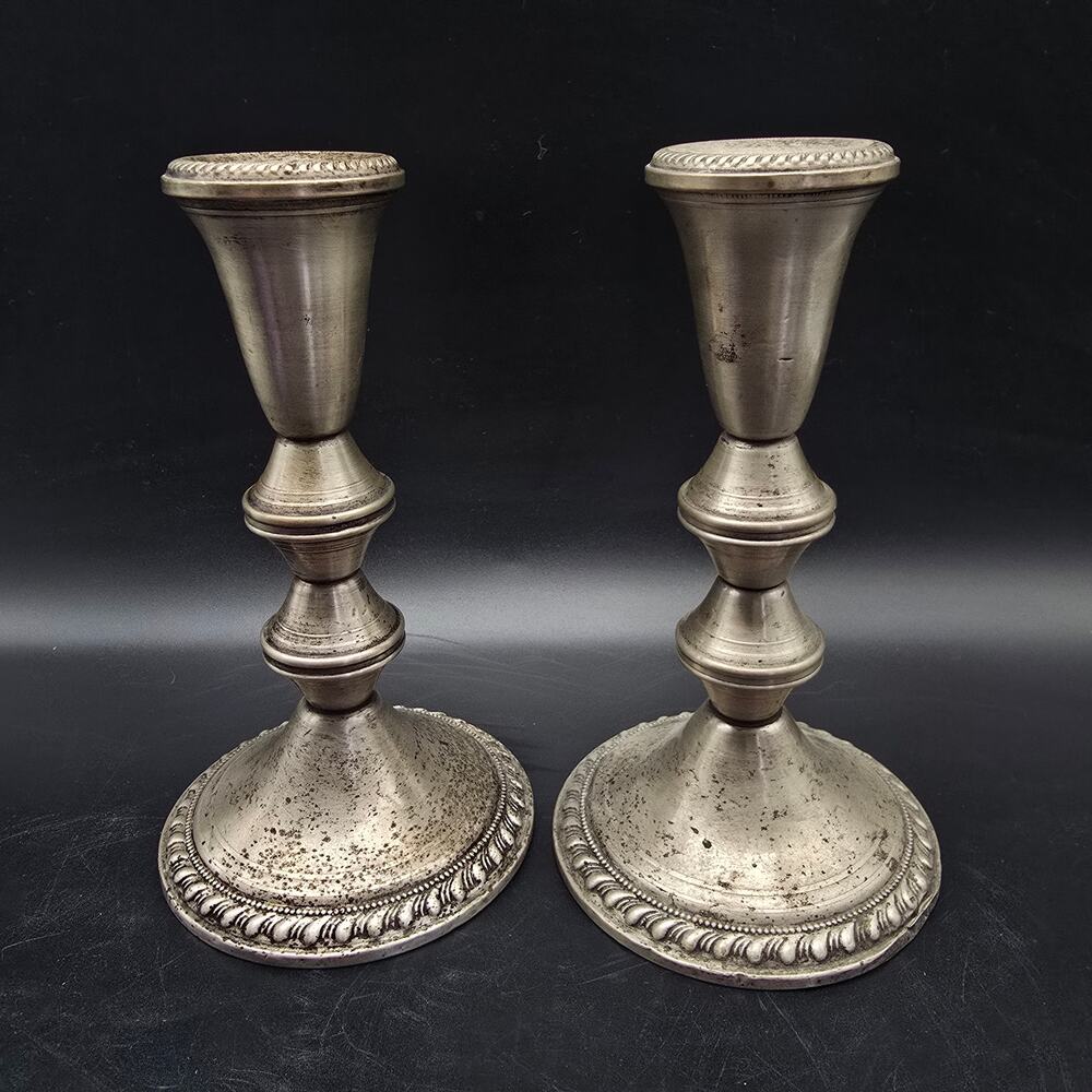 Duchin Sterling Silver Weighted Candle Stick Holders Pair of Two
